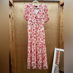 Aqua floral spring dress